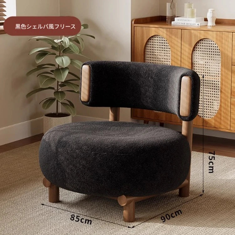 シープボア・無垢材・PUレザー使用のおしゃれなリビングチェア|モダンデザインで快適な座り心地 hch-3088