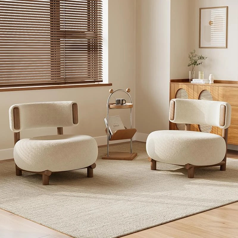 シープボア・無垢材・PUレザー使用のおしゃれなリビングチェア|モダンデザインで快適な座り心地 hch-3088