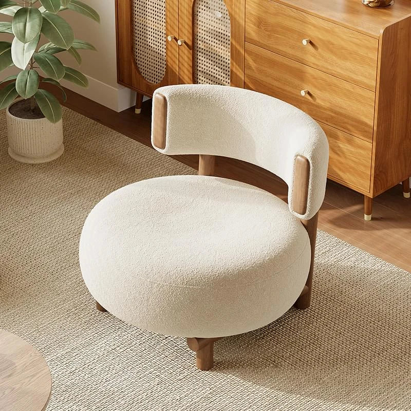 シープボア・無垢材・PUレザー使用のおしゃれなリビングチェア|モダンデザインで快適な座り心地 hch-3088