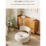 シープボア・無垢材・PUレザー使用のおしゃれなリビングチェア|モダンデザインで快適な座り心地 hch-3088