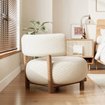 シープボア・無垢材・PUレザー使用のおしゃれなリビングチェア|モダンデザインで快適な座り心地 hch-3088