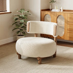 シープボア・無垢材・PUレザー使用のおしゃれなリビングチェア|モダンデザインで快適な座り心地 hch-3088