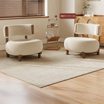 シープボア・無垢材・PUレザー使用のおしゃれなリビングチェア|モダンデザインで快適な座り心地 hch-3088