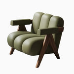 PUレザーと無垢材のデザインチェア - おしゃれなリビングにぴったり! hch-3089