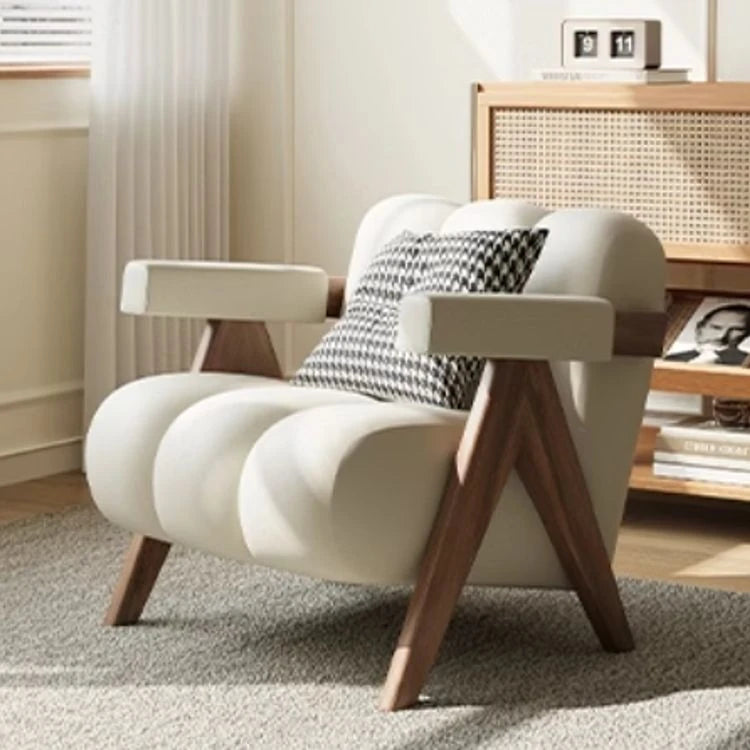 PUレザーと無垢材のデザインチェア - おしゃれなリビングにぴったり! hch-3089