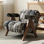 PUレザーと無垢材のデザインチェア - おしゃれなリビングにぴったり! hch-3089