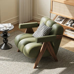 PUレザーと無垢材のデザインチェア - おしゃれなリビングにぴったり! hch-3089