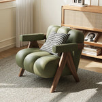 PUレザーと無垢材のデザインチェア - おしゃれなリビングにぴったり! hch-3089