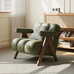 PUレザーと無垢材のデザインチェア - おしゃれなリビングにぴったり! hch-3089