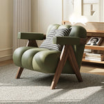 PUレザーと無垢材のデザインチェア - おしゃれなリビングにぴったり! hch-3089