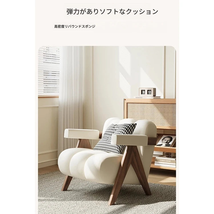 PUレザーと無垢材のデザインチェア - おしゃれなリビングにぴったり! hch-3089