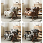 PUレザーと無垢材のデザインチェア - おしゃれなリビングにぴったり! hch-3089