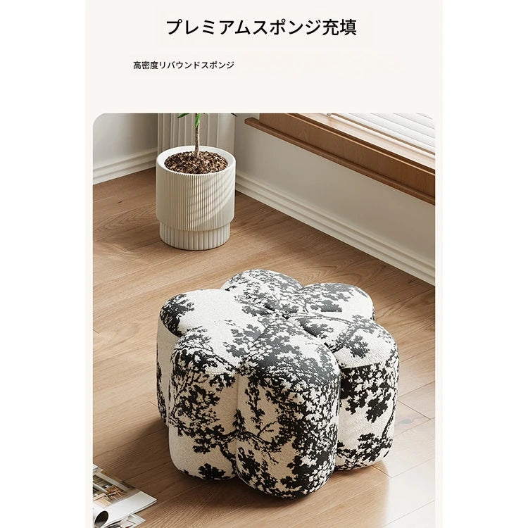 パイン材のシープボアスツール - おしゃれなインテリアに最適な多機能収納付きハンドメイドスツール hch-3090