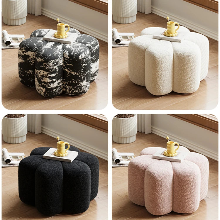 パイン材のシープボアスツール - おしゃれなインテリアに最適な多機能収納付きハンドメイドスツール hch-3090