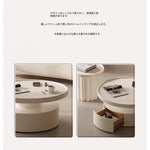 モダンデザインのセンターテーブル|ホワイト・ラウンドシェイプ・高品質家具|リビングルームにぴったり! hch-3093