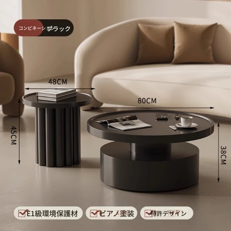 モダンデザインのセンターテーブル|ホワイト・ラウンドシェイプ・高品質家具|リビングルームにぴったり! hch-3093