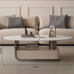 エレガントな大理石風センターテーブル | モダンデザインと収納機能付き | クラシックなリビングルームに最適 hch-3094