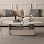 エレガントな大理石風センターテーブル | モダンデザインと収納機能付き | クラシックなリビングルームに最適 hch-3094