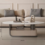 エレガントな大理石風センターテーブル | モダンデザインと収納機能付き | クラシックなリビングルームに最適 hch-3094