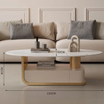 エレガントな大理石風センターテーブル | モダンデザインと収納機能付き | クラシックなリビングルームに最適 hch-3094