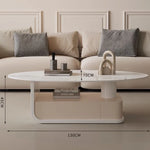 エレガントな大理石風センターテーブル | モダンデザインと収納機能付き | クラシックなリビングルームに最適 hch-3094