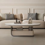 エレガントな大理石風センターテーブル | モダンデザインと収納機能付き | クラシックなリビングルームに最適 hch-3094