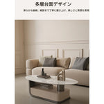 エレガントな大理石風センターテーブル | モダンデザインと収納機能付き | クラシックなリビングルームに最適 hch-3094