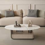 エレガントな大理石風センターテーブル | モダンデザインと収納機能付き | クラシックなリビングルームに最適 hch-3094