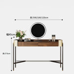 化粧台 ブラウン パイン 強化ガラス 合皮 hdh-3571