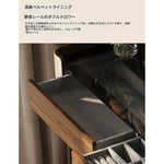 化粧台 ブラウン パイン 強化ガラス 合皮 hdh-3571