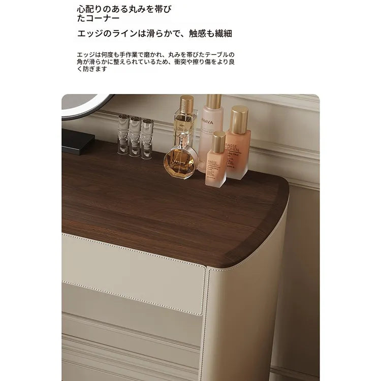 化粧台 カーキ 無垢材 多層板 合皮 hdh-3572