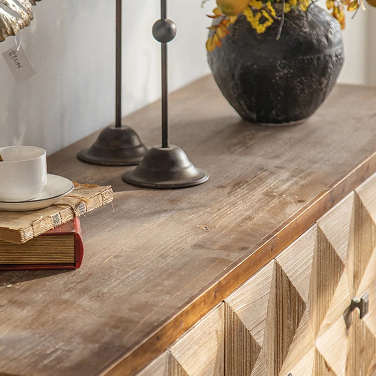 スギ材とアイアンのエレガントキャビネット|モダンデザイン家具 hdst-4218