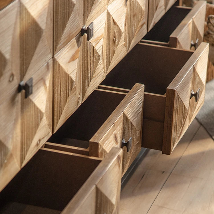 スギ材とアイアンのエレガントキャビネット|モダンデザイン家具 hdst-4218