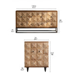 スギ材とアイアンのエレガントキャビネット|モダンデザイン家具 hdst-4218