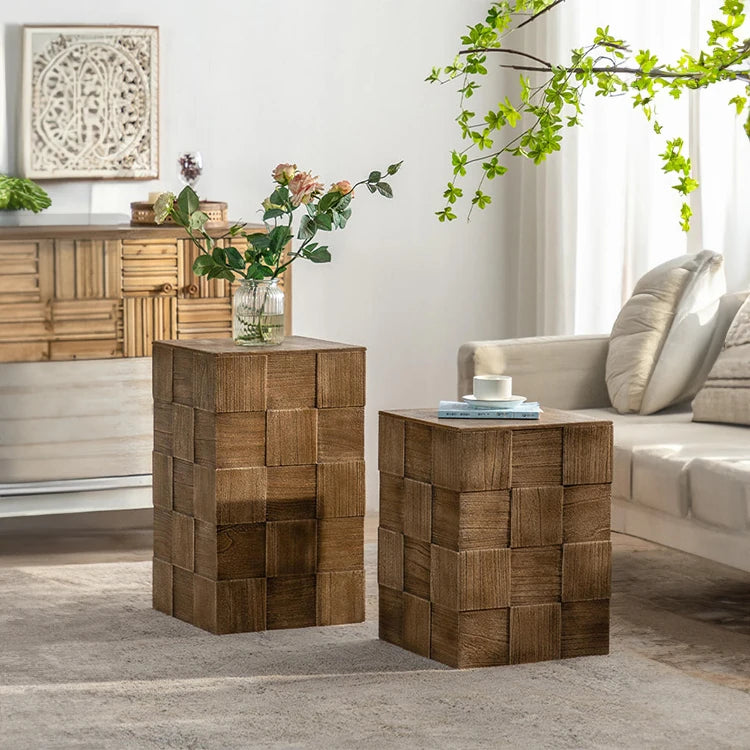 モダンなスギ材ナイトテーブル|洗練されたデザインでお部屋を格上げ hdst-4221