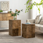 モダンなスギ材ナイトテーブル|洗練されたデザインでお部屋を格上げ hdst-4221