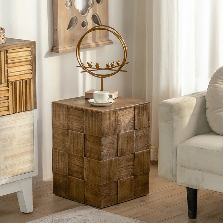 モダンなスギ材ナイトテーブル|洗練されたデザインでお部屋を格上げ hdst-4221