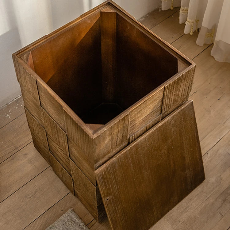 モダンなスギ材ナイトテーブル|洗練されたデザインでお部屋を格上げ hdst-4221