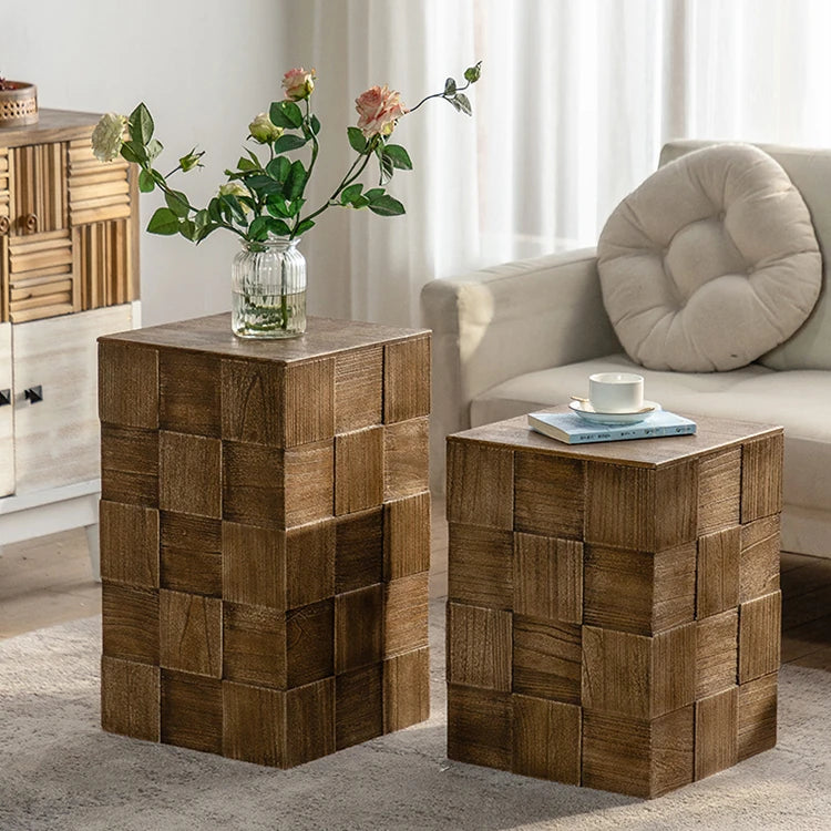 モダンなスギ材ナイトテーブル|洗練されたデザインでお部屋を格上げ hdst-4221