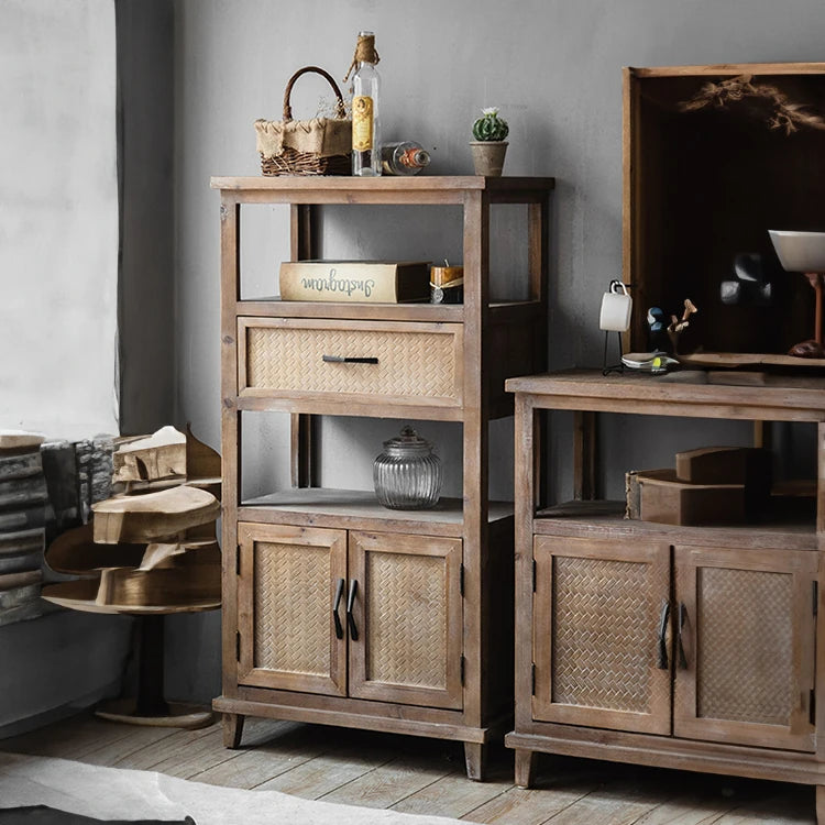 スギ材アイアンキャビネット|ヴィンテージ風収納アイテムでおしゃれな空間作り hdst-4222