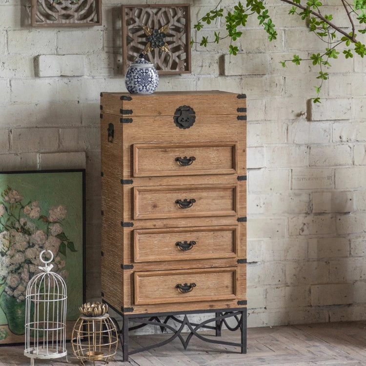 スギ材とアイアンのヴィンテージキャビネット|スタイリッシュな収納ソリューション hdst-4231