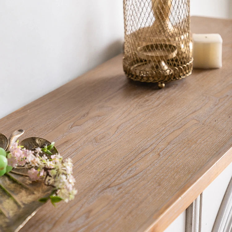 パイン&アイアンのクラシックナイトテーブル優雅なガラス扉デザイン50*36*84cmhdst-4237