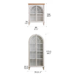 パイン&アイアンのクラシックナイトテーブル優雅なガラス扉デザイン50*36*84cmhdst-4237