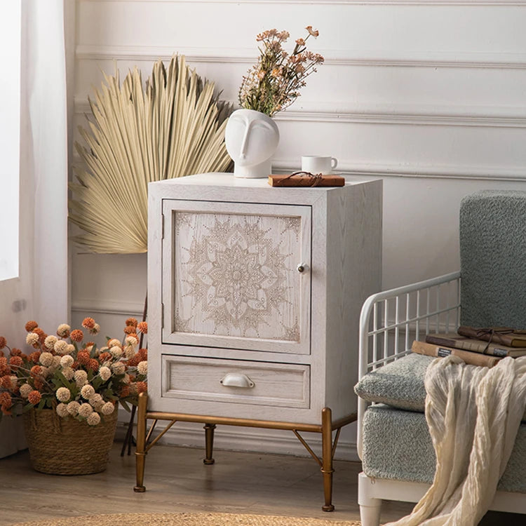 パイン×アイアン調キャビネット|おしゃれな北欧風デザイン収納 hdst-4242