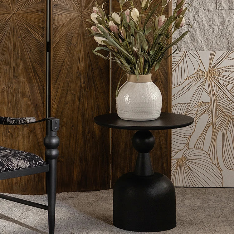 パイン&アイアン製センターテーブル|モダンデザインと優雅さが魅力のインテリアアイテム hdst-4253