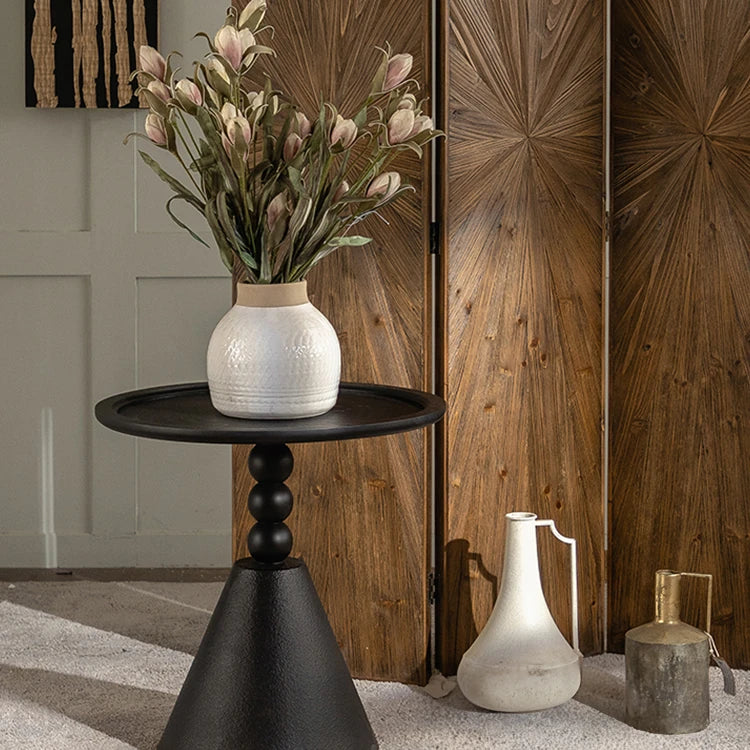 パイン&アイアン製センターテーブル|モダンデザインと優雅さが魅力のインテリアアイテム hdst-4253