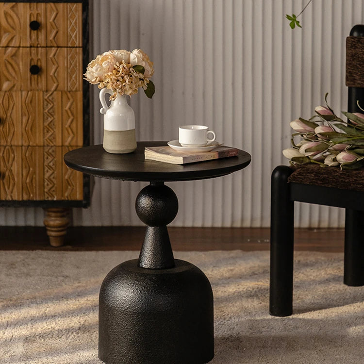 パイン&アイアン製センターテーブル|モダンデザインと優雅さが魅力のインテリアアイテム hdst-4253