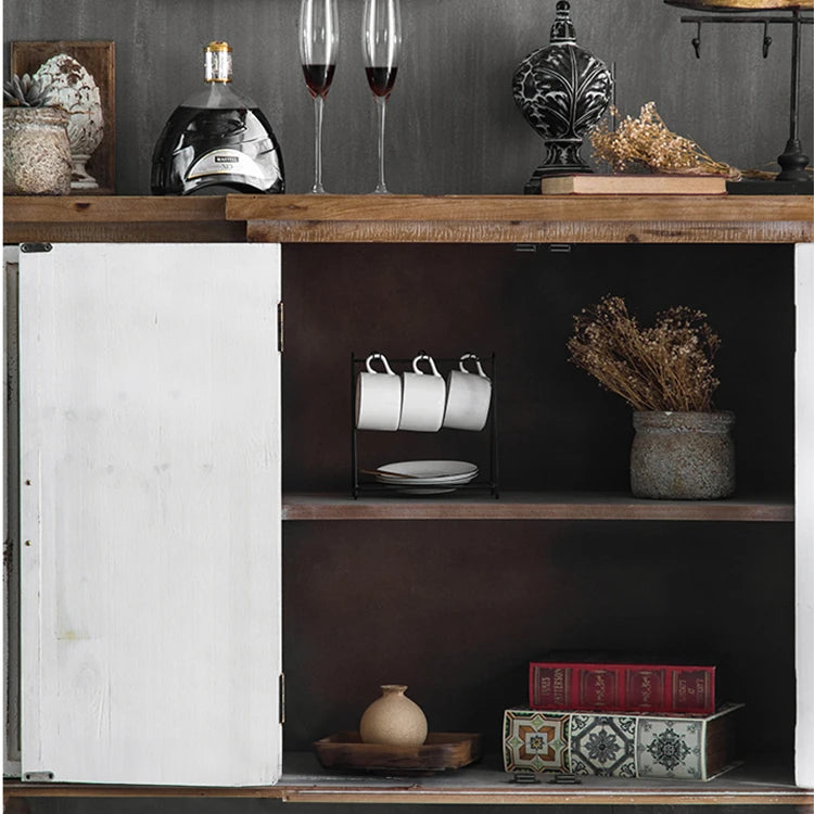 アンティーク風スギ材キャビネット|魅力的なデザインの収納家具 hdst-4255