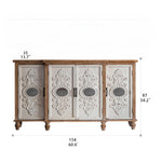 アンティーク風スギ材キャビネット|魅力的なデザインの収納家具 hdst-4255