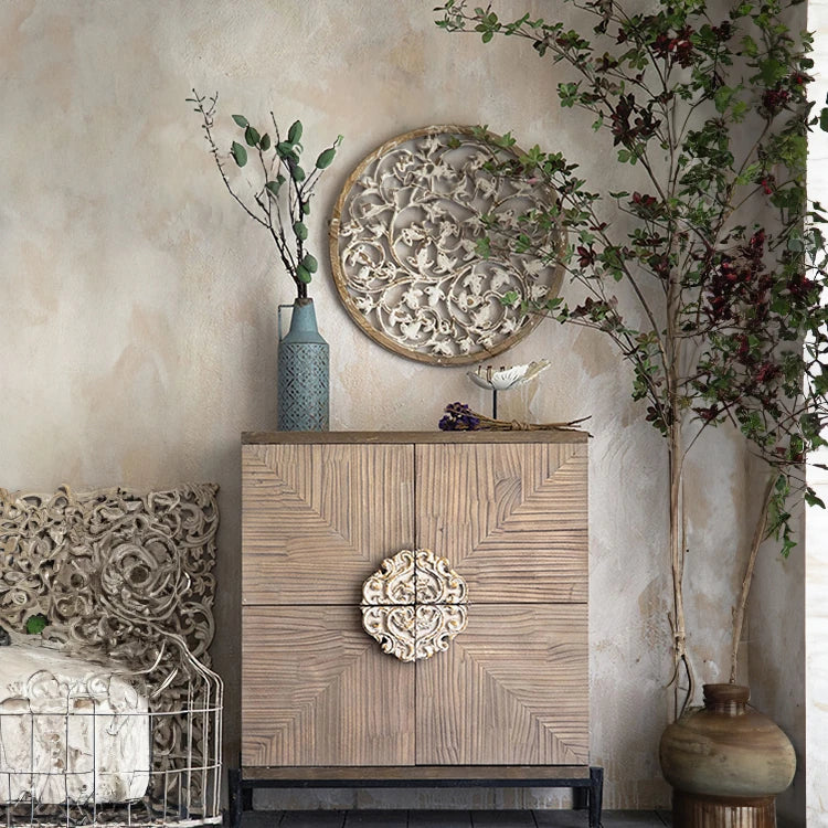 パインとアイアン素材のエレガントキャビネット│美しいデザインでお部屋にアクセントを! hdst-4313